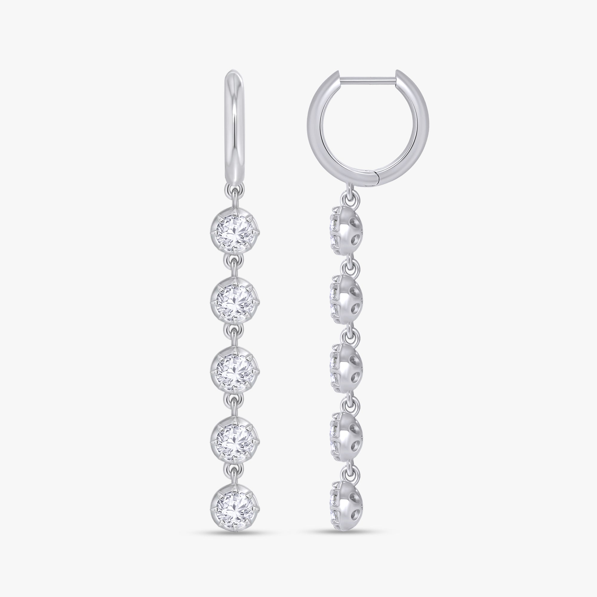 2.50 CTW Round Cut Lab Grown Diamond Liner Drop Earring