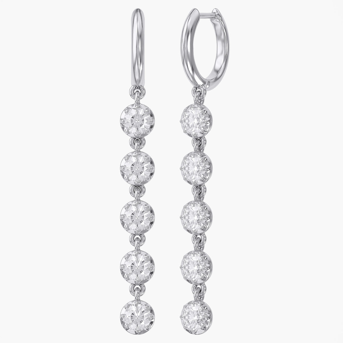 2.69 CTW Round Cut Lab Grown Diamond Liner Drop Earring