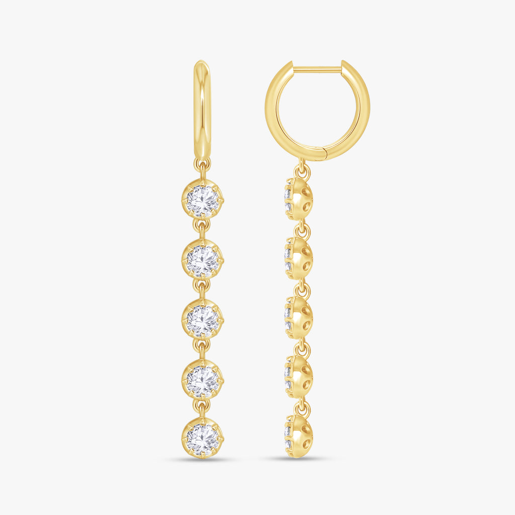 2.69 CTW Round Cut Lab Grown Diamond Liner Drop Earring