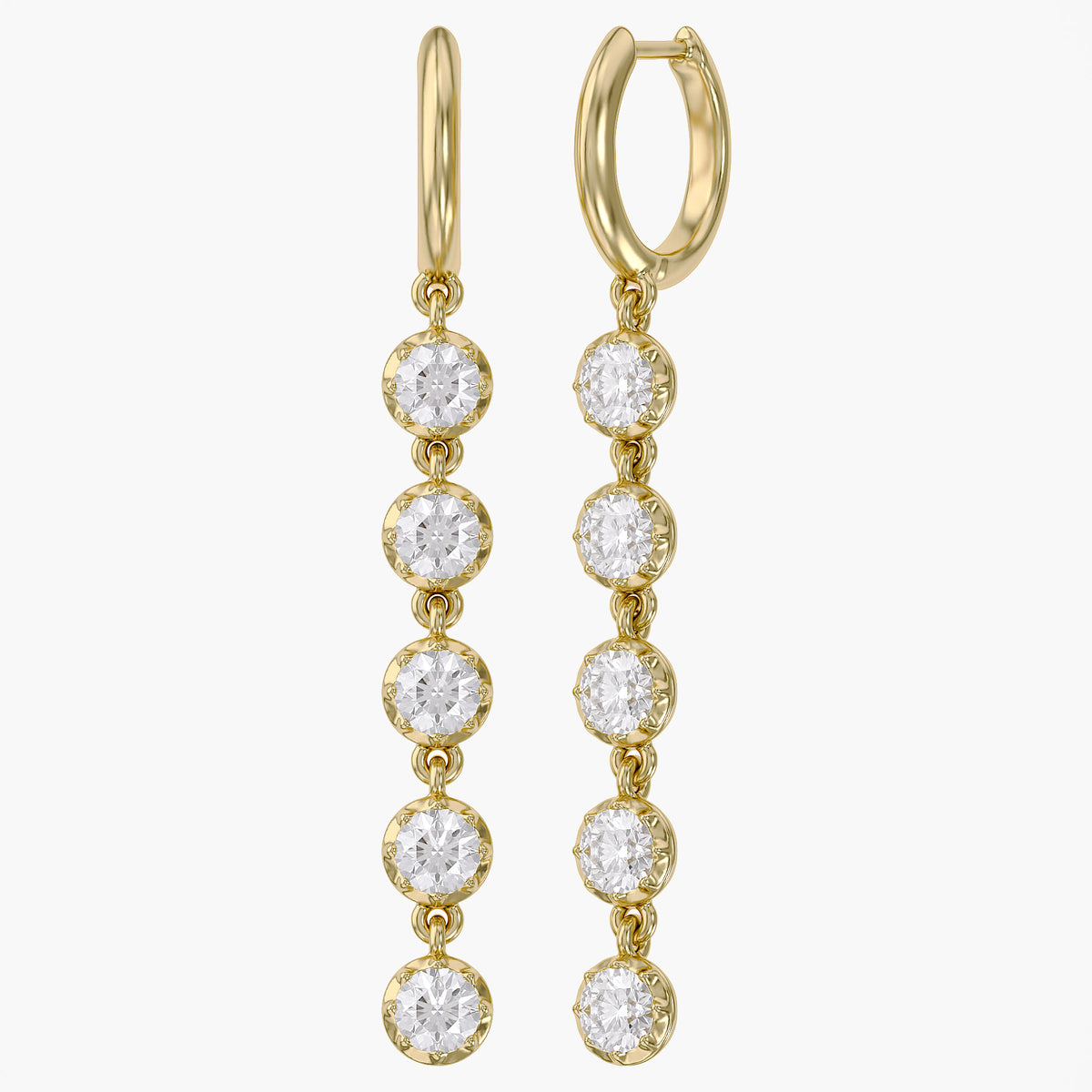 2.69 CTW Round Cut Lab Grown Diamond Liner Drop Earring