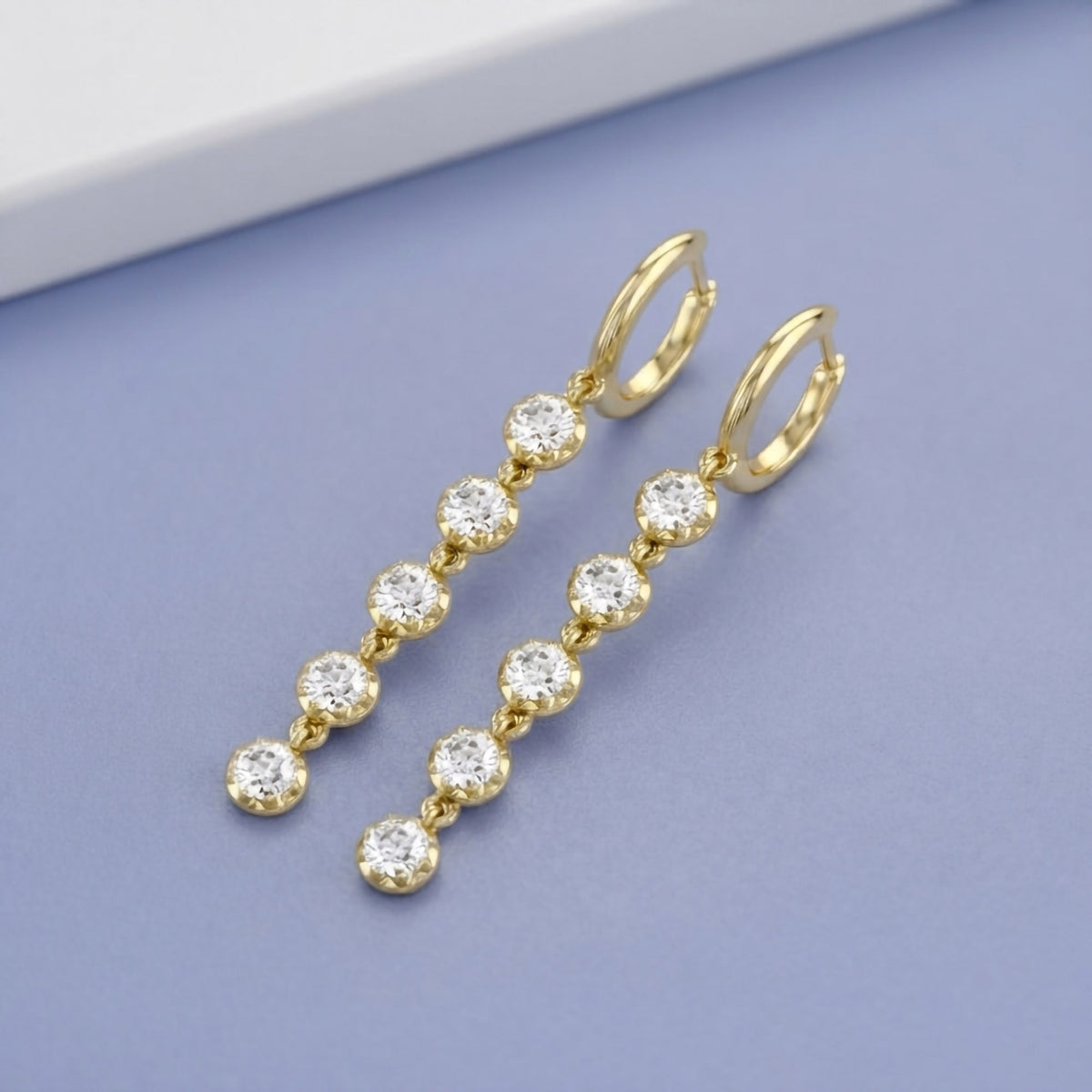 2.69 CTW Round Cut Lab Grown Diamond Liner Drop Earring
