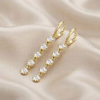 2.69 CTW Round Cut Lab Grown Diamond Liner Drop Earring