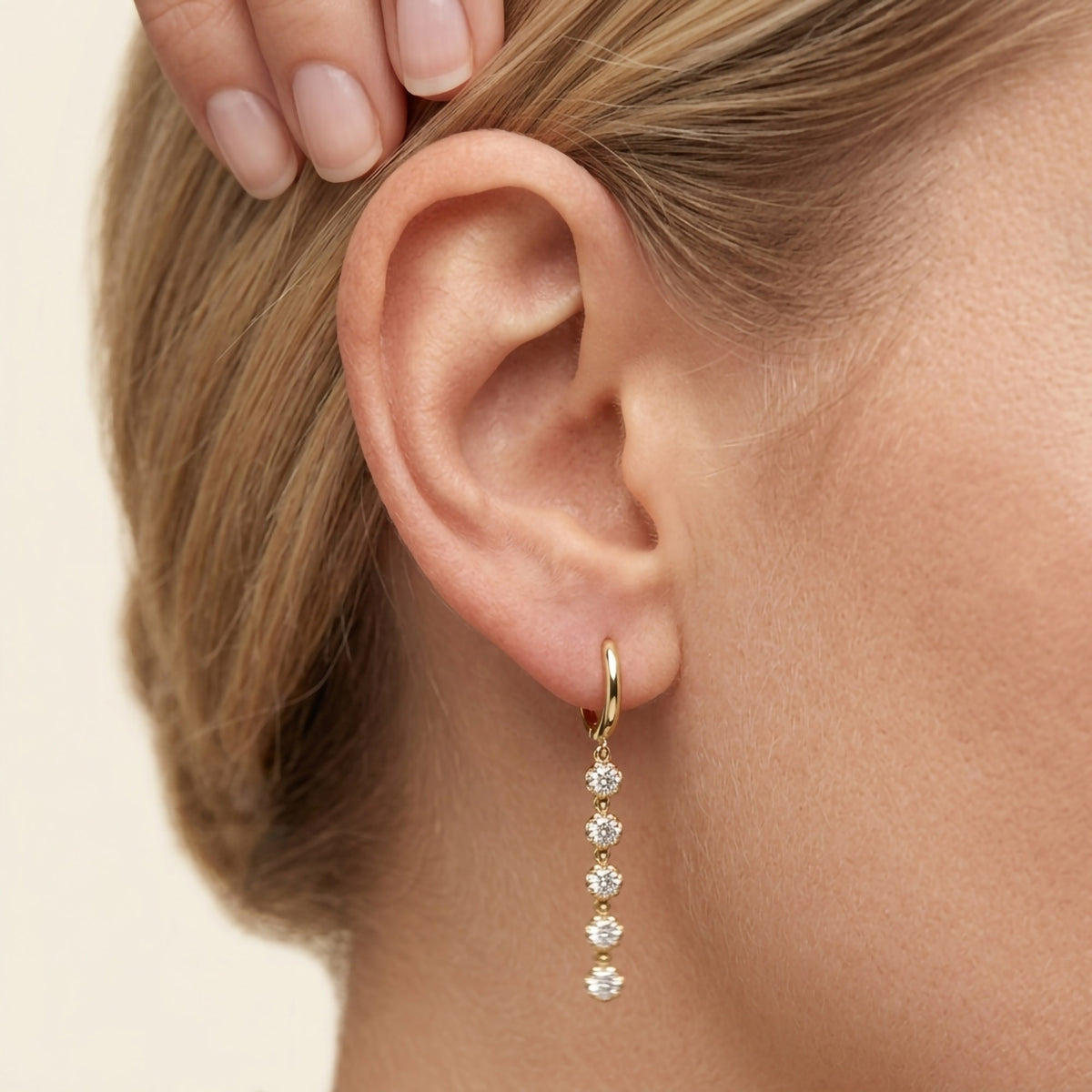 2.69 CTW Round Cut Lab Grown Diamond Liner Drop Earring