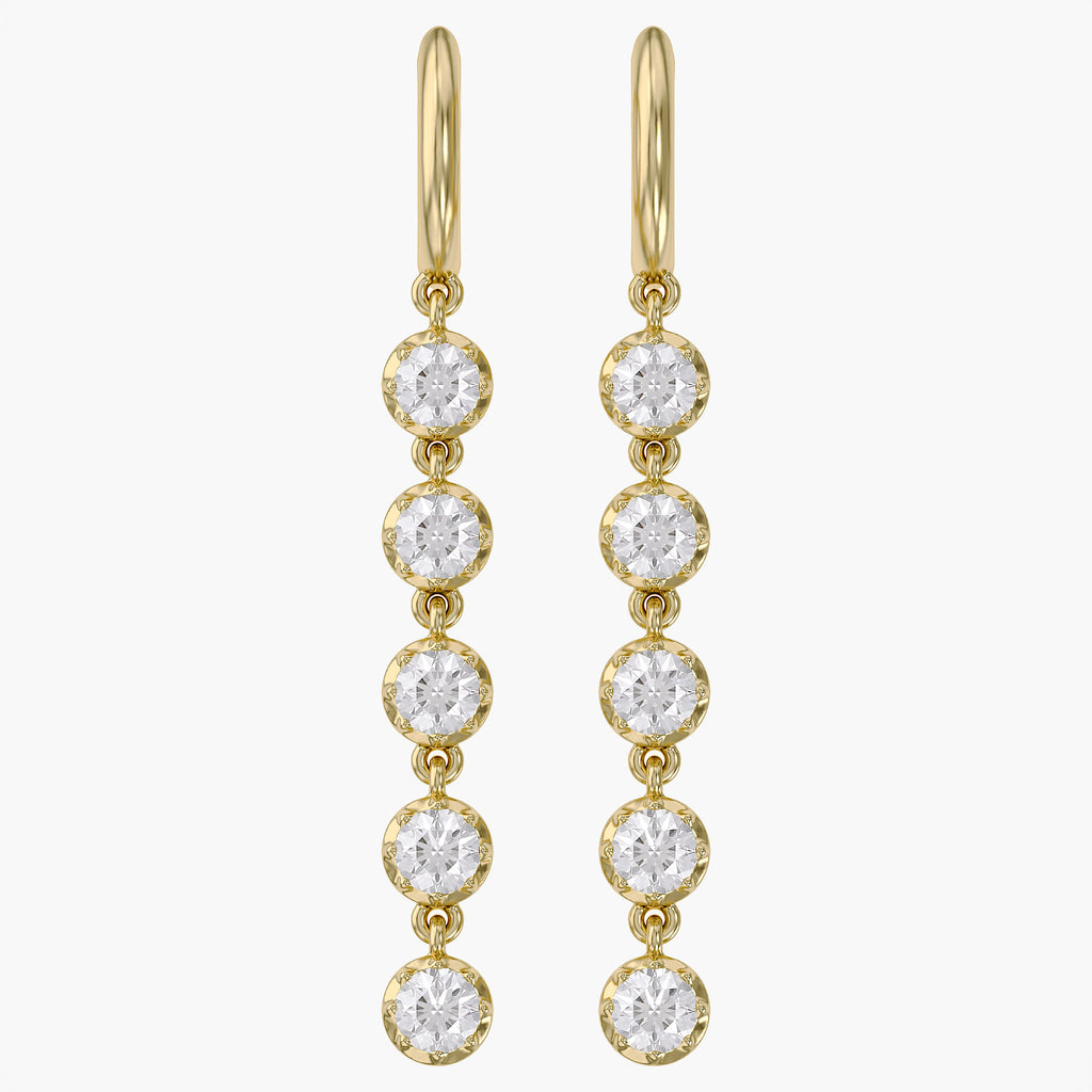 2.69 CTW Round Cut Lab Grown Diamond Liner Drop Earring