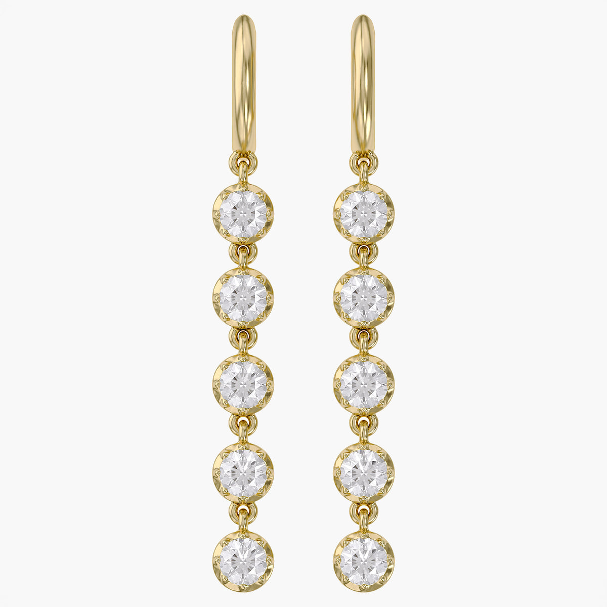 2.69 CTW Round Cut Lab Grown Diamond Liner Drop Earring