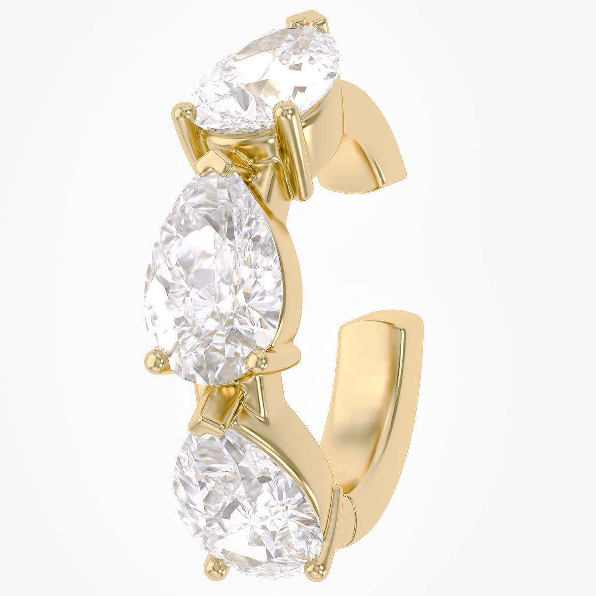 1.20 CTW Lab Grown Diamond Pear Single Cuff Earring