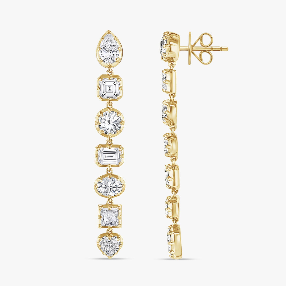 3.30 CTW Multi-Shape Lab Grown Diamond Linear Earrings