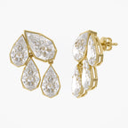 9.70 CTW Pear Shape Lab Grown Diamond Petal Drop Earrings