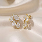 9.70 CTW Pear Shape Lab Grown Diamond Petal Drop Earrings