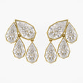 9.70 CTW Pear Shape Lab Grown Diamond Petal Drop Earrings