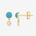 0.63 CTW Round Turquoise Lab Grown Diamond Drop Earrings