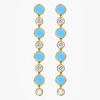 5.52 CTW Round Turquoise Lab Grown Diamond Linear Earrings