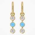 1.38 CTW Round Turquoise Lab Grown Diamond Linear Earrings