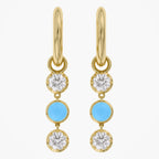 1.38 CTW Round Turquoise Lab Grown Diamond Linear Earrings