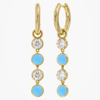 1.84 CTW Round Turquoise diamond linear Earrings
