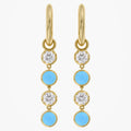 1.84 CTW Round Turquoise diamond linear Earrings