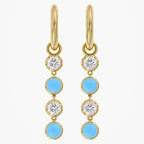 1.84 CTW Round Turquoise diamond linear Earrings