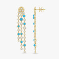 2.47 CTW Round Turquoise Lab Grown Diamond Linear Earring