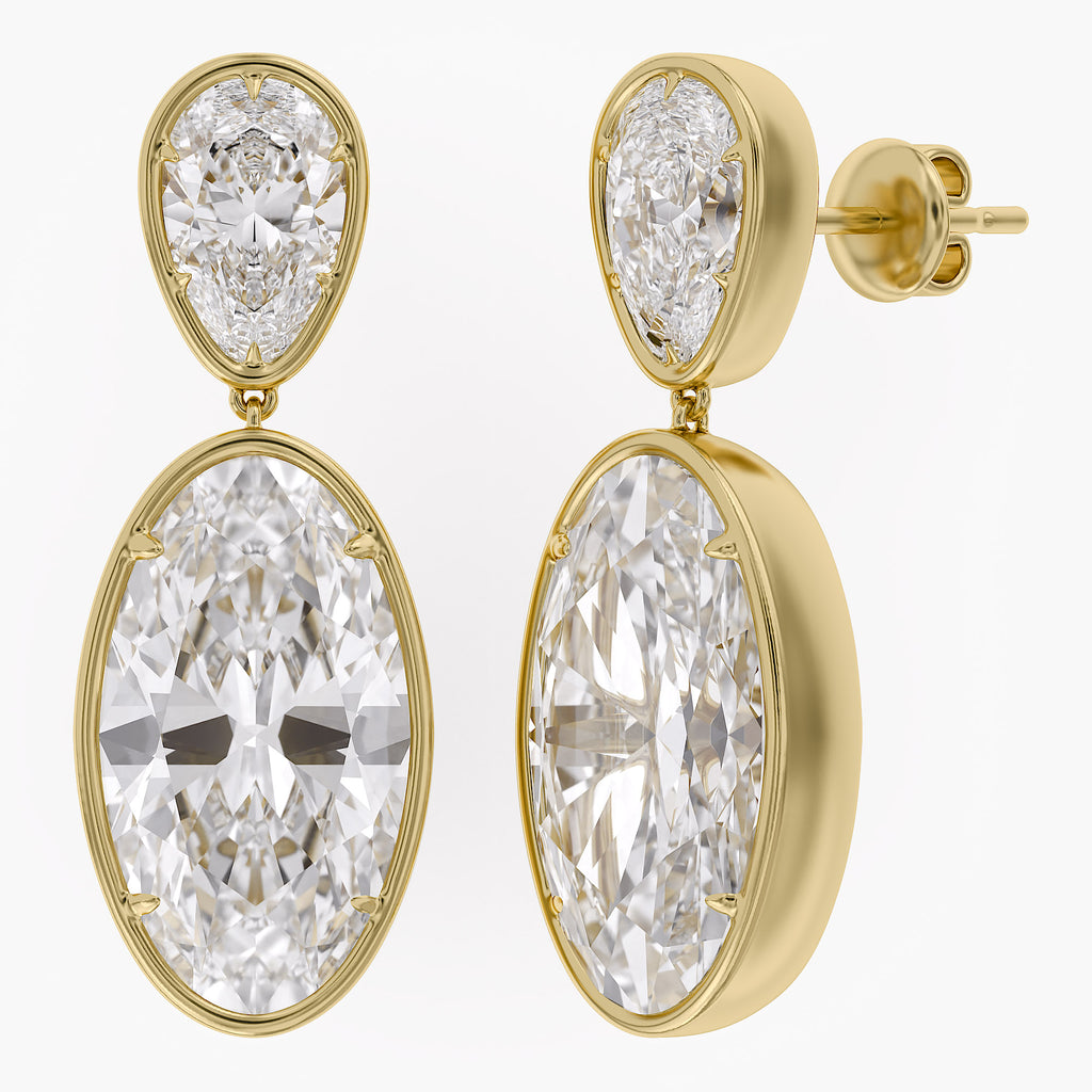 26.31 CTW Oval & Pear shape Lab Grown Diamond Drop Earring