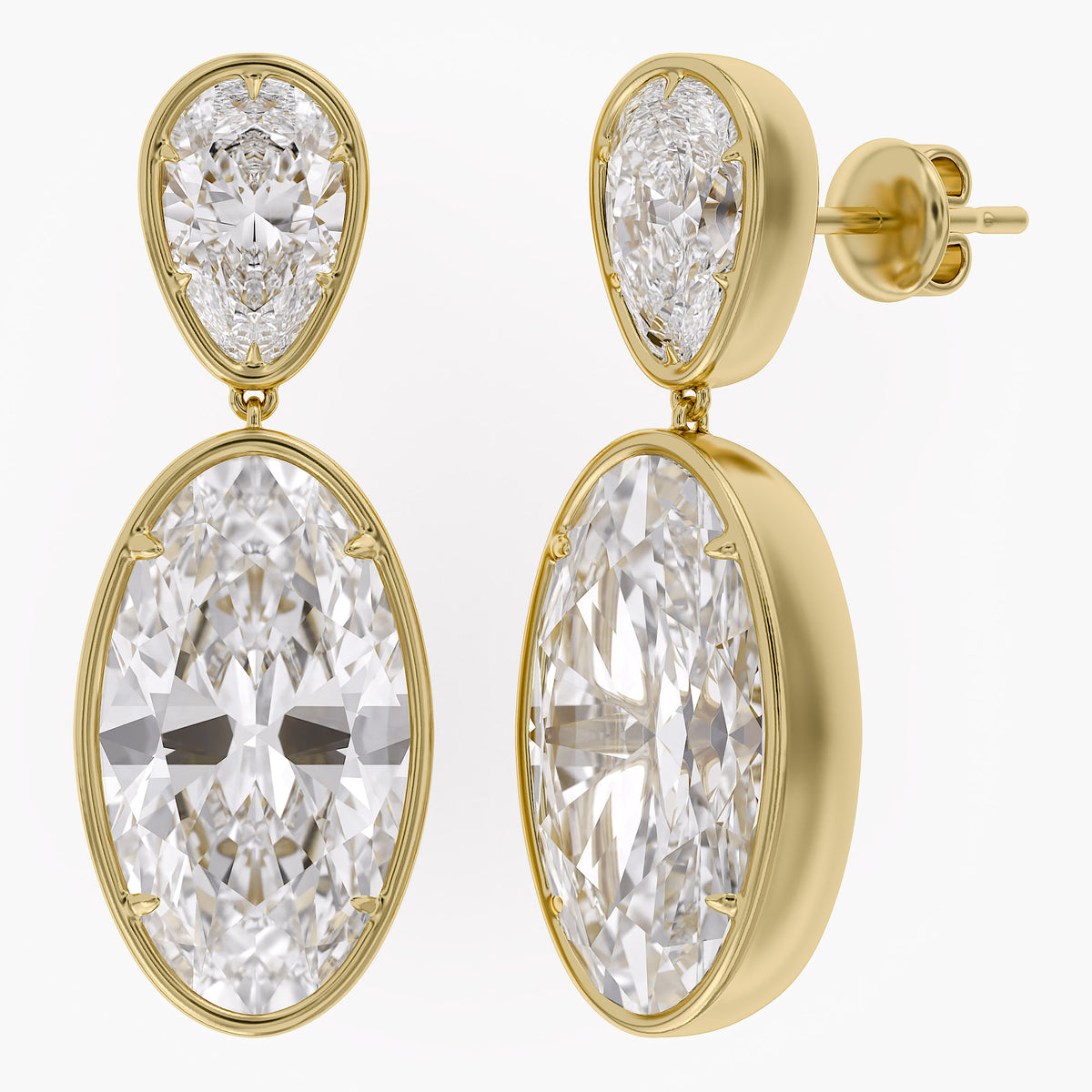 26.31 CTW Oval & Pear shape Lab Grown Diamond Drop Earring