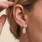 26.31 CTW Oval & Pear shape Lab Grown Diamond Drop Earring
