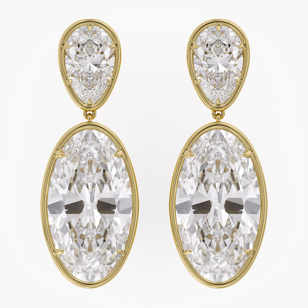 26.31 CTW Oval & Pear shape Lab Grown Diamond Drop Earring