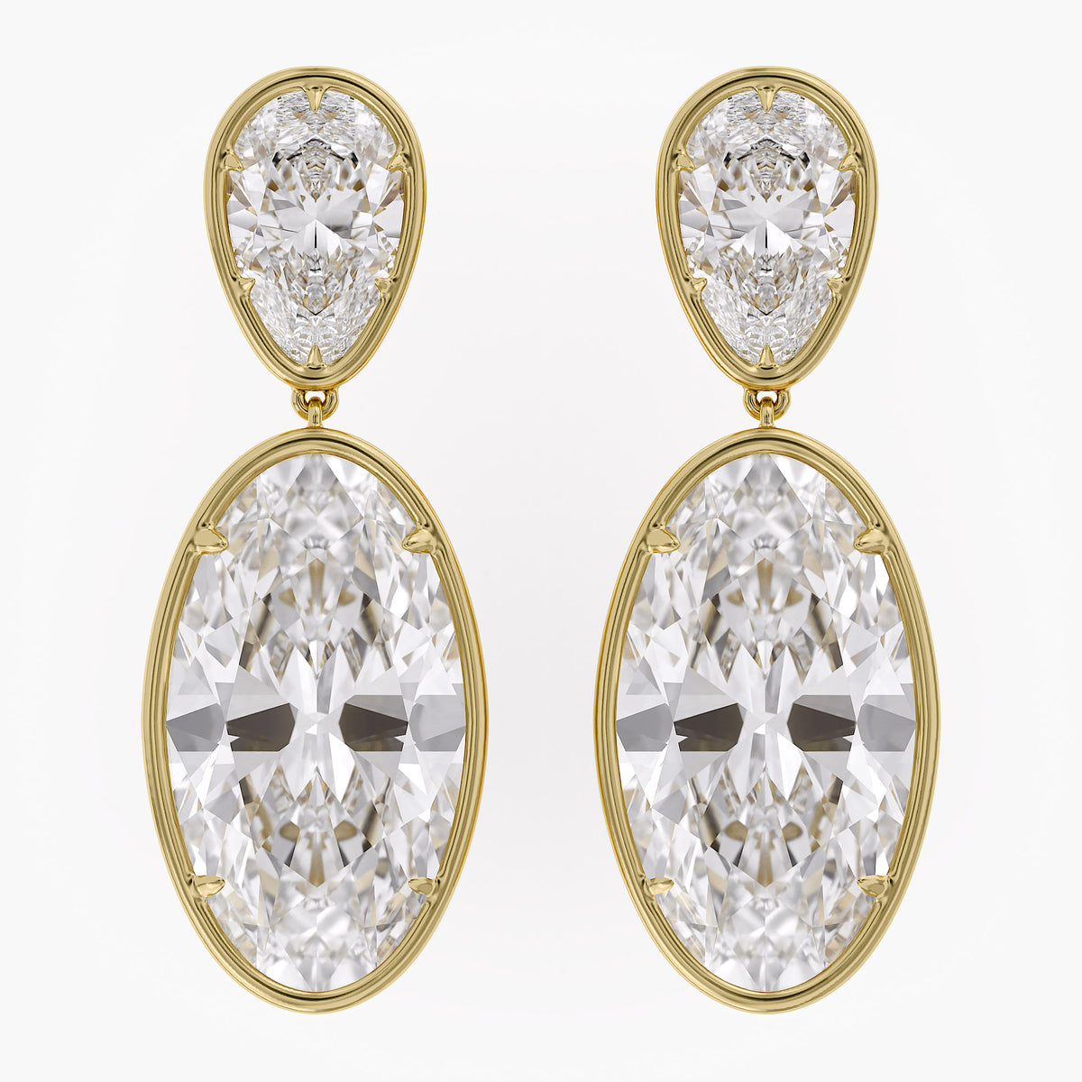 26.31 CTW Oval & Pear shape Lab Grown Diamond Drop Earring