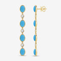 8.44 CTW Round & Oval Turquoise Lab Grown Diamond Linear Earrings
