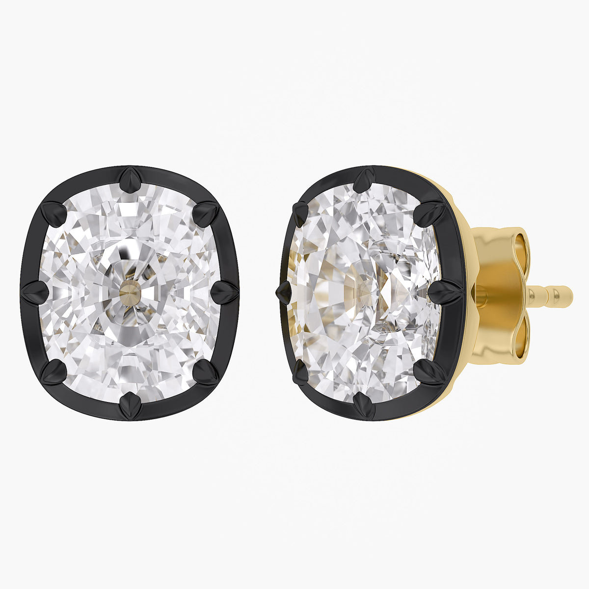 Lab Grown Georgian Style Stud Earrings