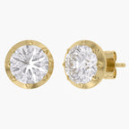 Lab Grown Georgian Style Stud Earrings