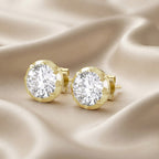 Lab Grown Georgian Style Stud Earrings
