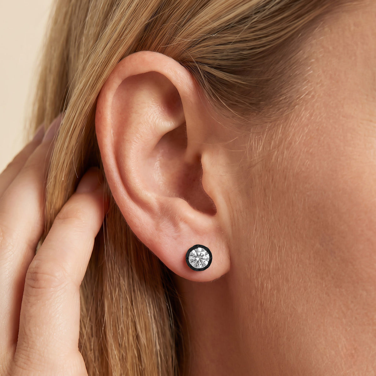 Lab Grown Georgian Style Stud Earrings
