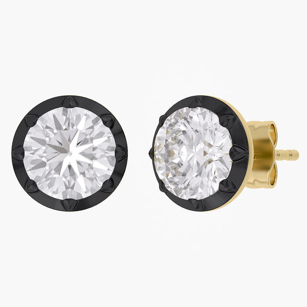 Lab Grown Georgian Style Stud Earrings
