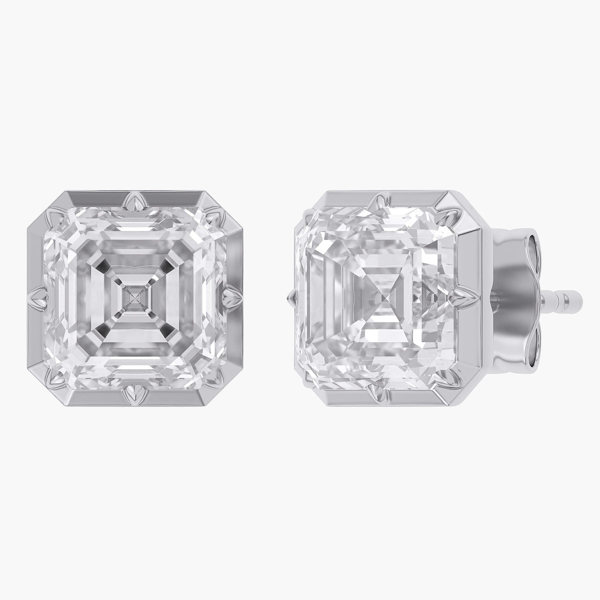Lab Grown Georgian Style Stud Earrings