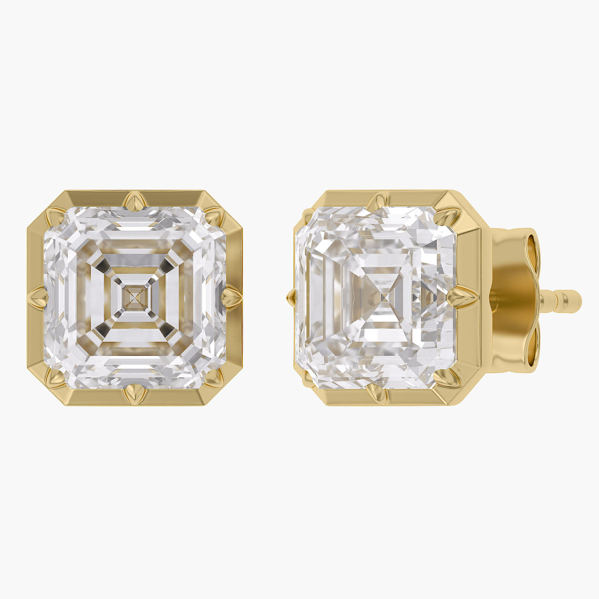 Lab Grown Georgian Style Stud Earrings