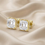 Lab Grown Georgian Style Stud Earrings