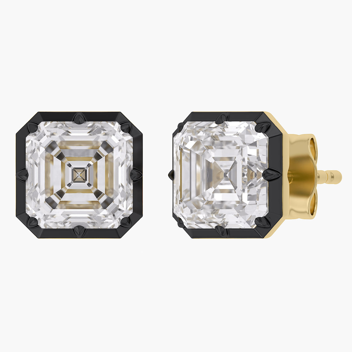Lab Grown Georgian Style Stud Earrings