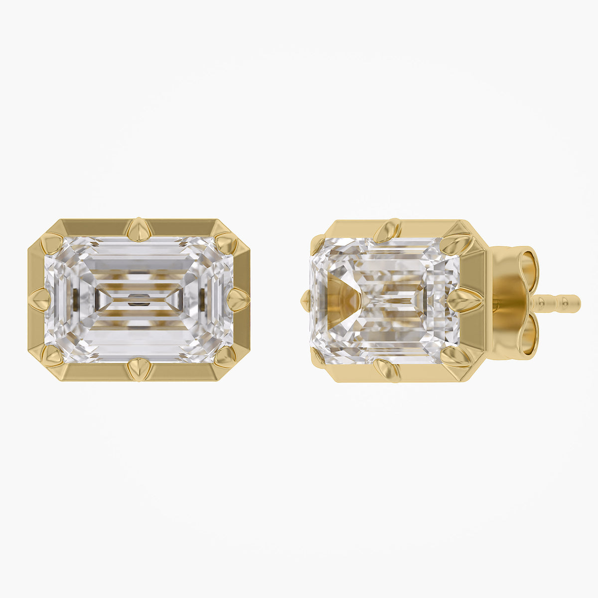 Lab Grown Georgian Style Stud Earrings