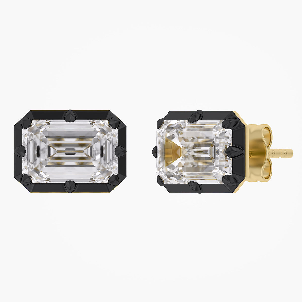 Lab Grown Georgian Style Stud Earrings