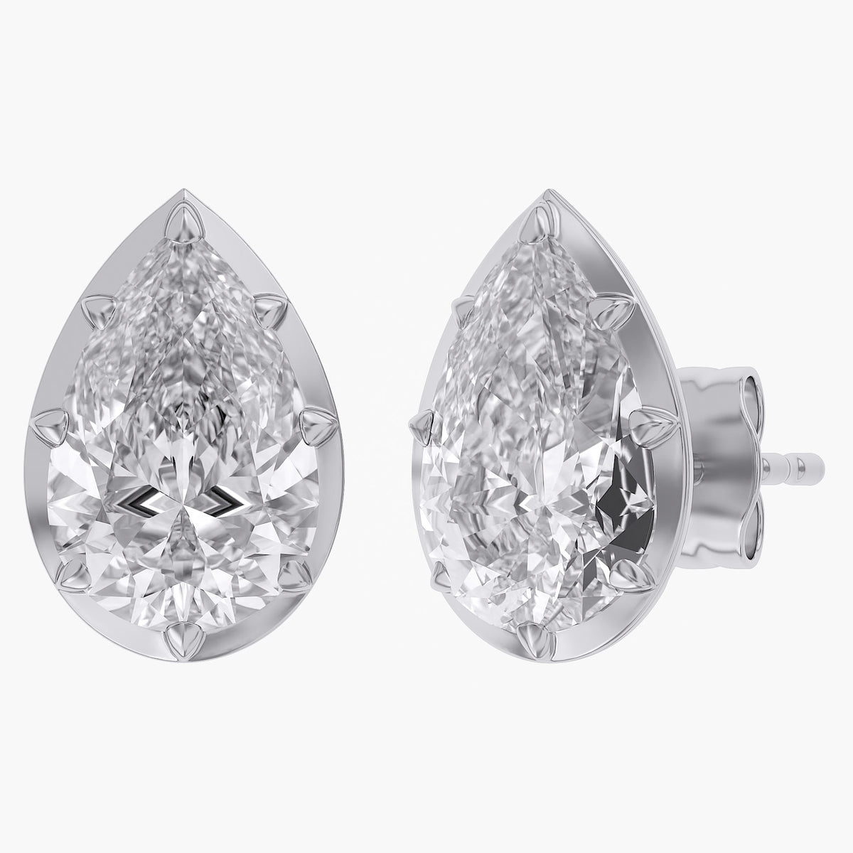 Lab Grown Georgian Style Stud Earrings