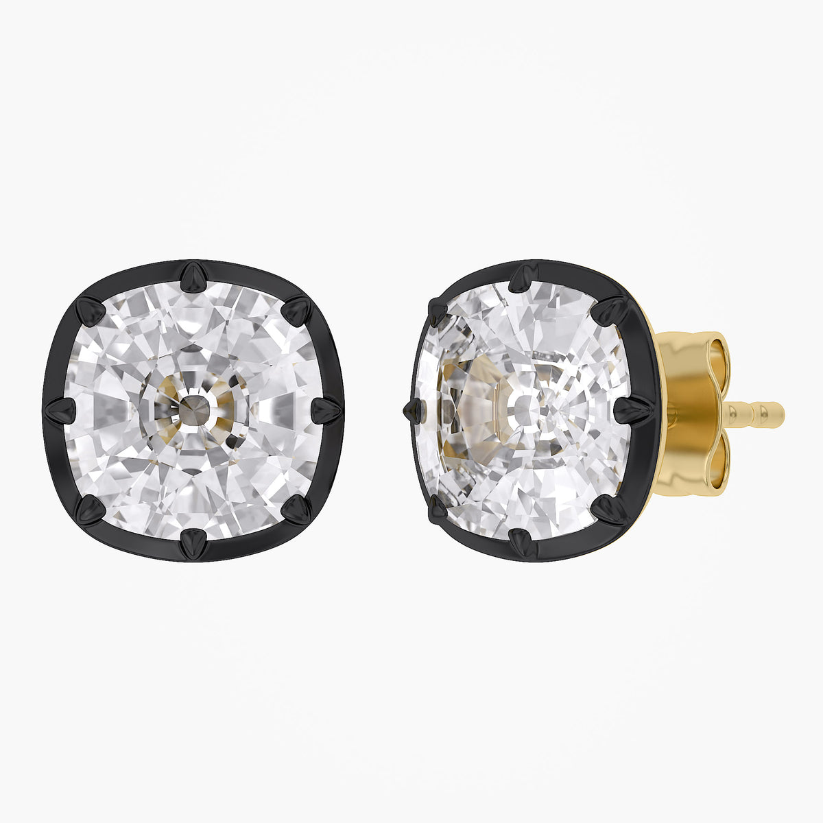 Lab Grown Georgian Style Stud Earrings