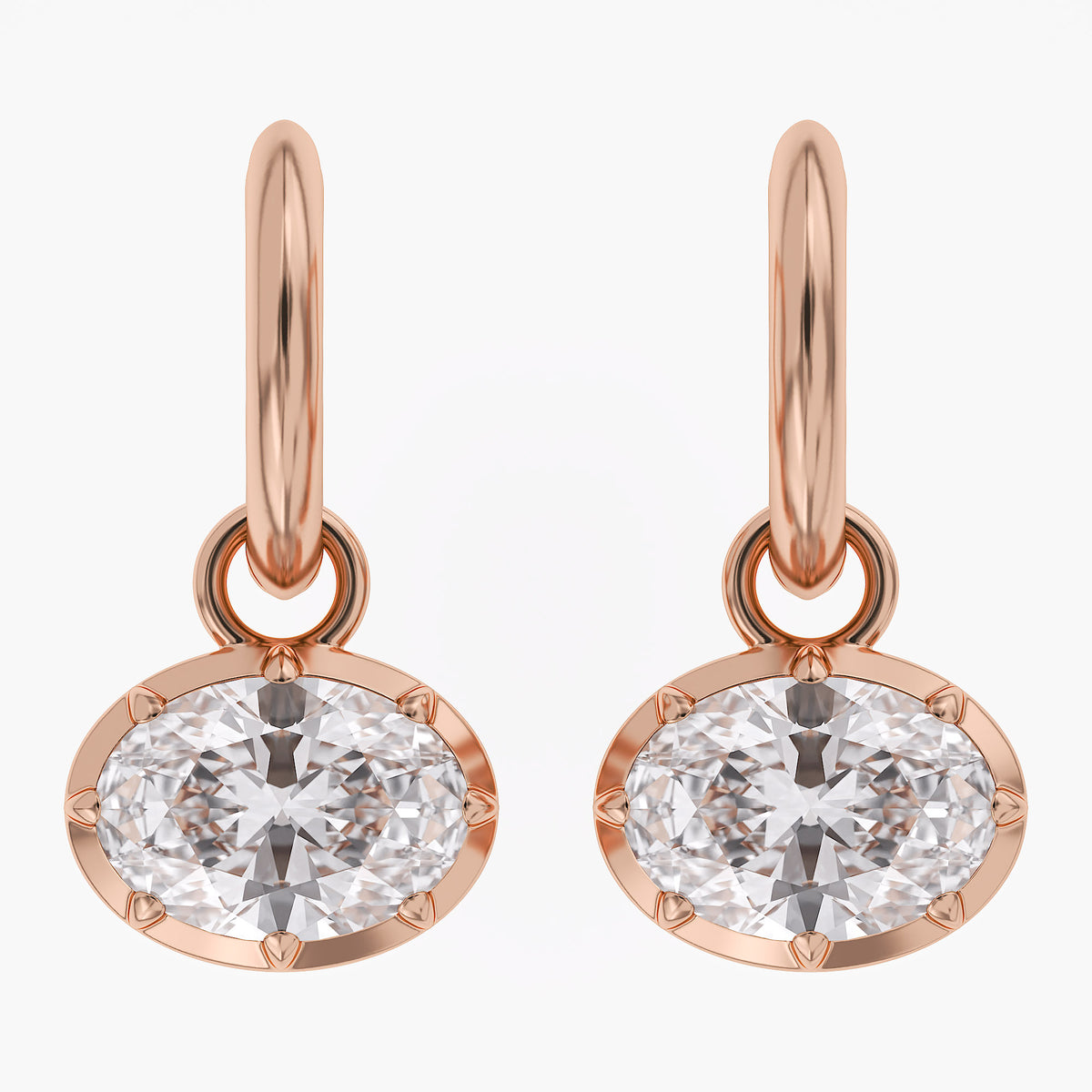 Lab Grown Georgian Style Dangle Earrings
