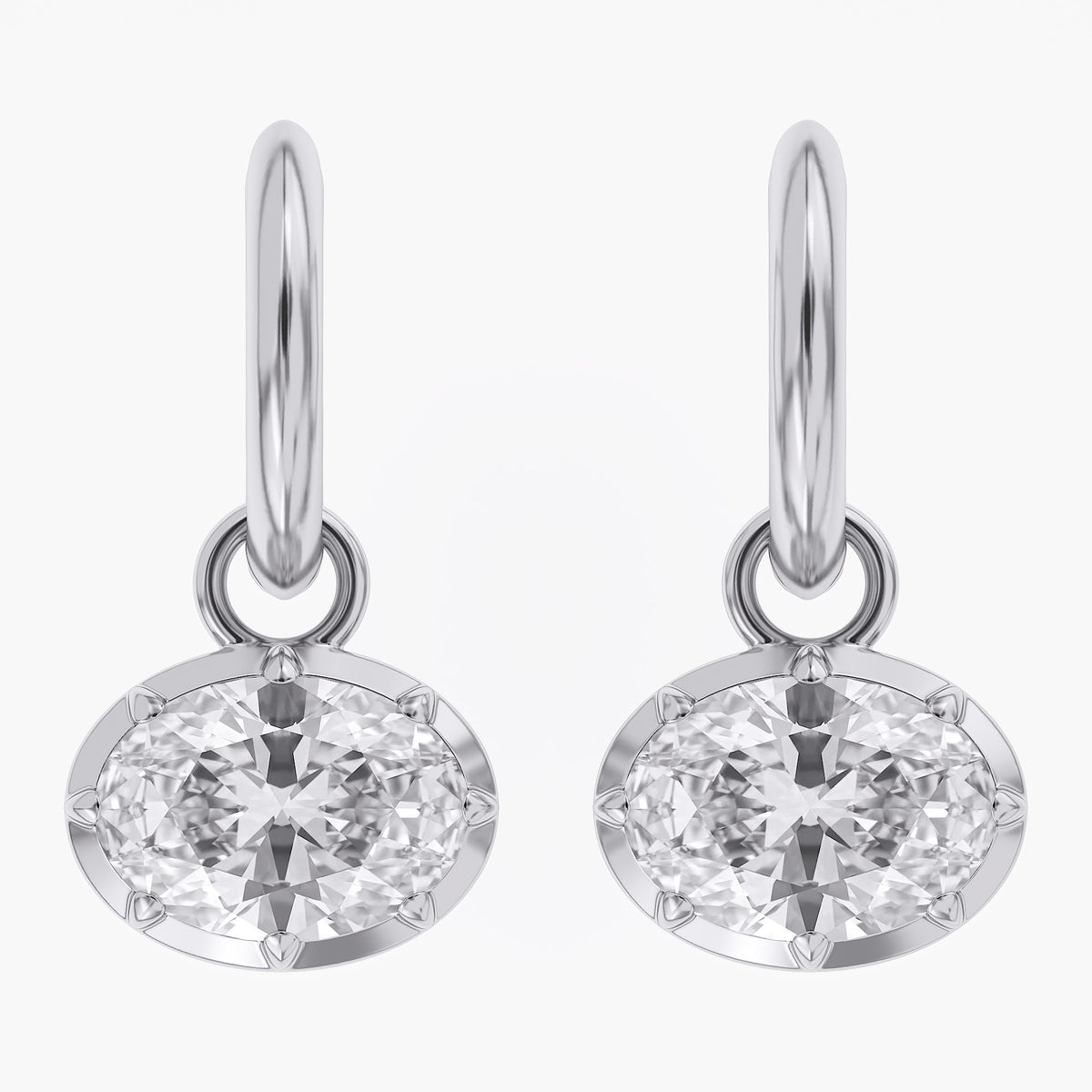 Lab Grown Georgian Style Dangle Earrings