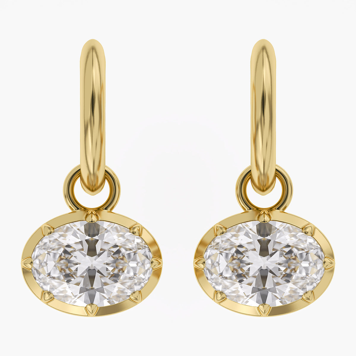 Lab Grown Georgian Style Dangle Earrings