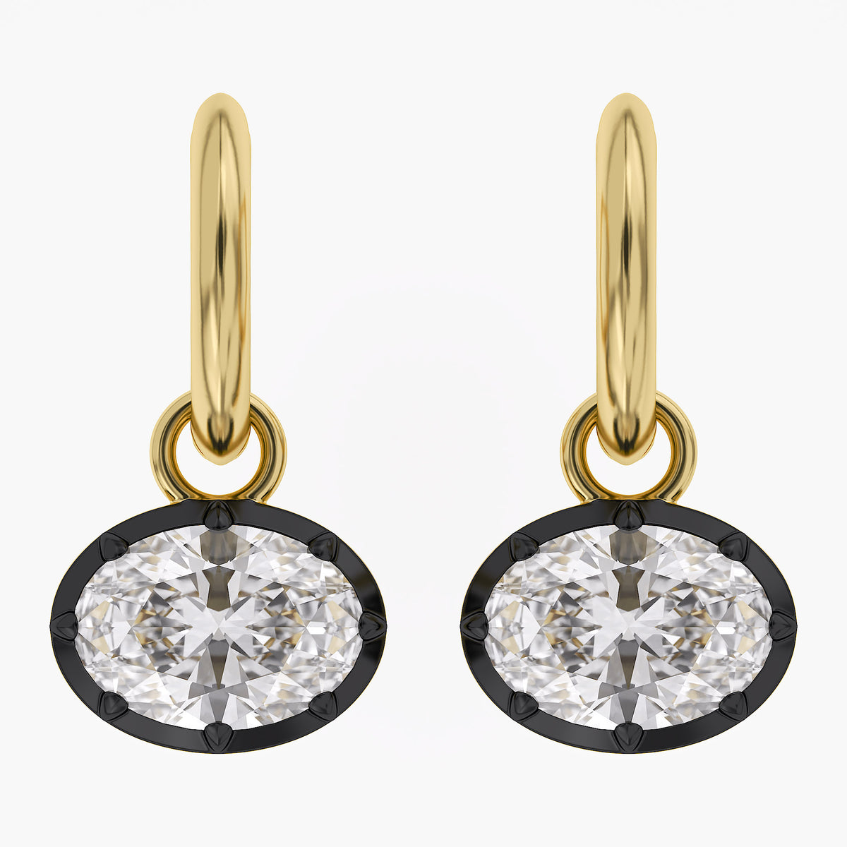 Lab Grown Georgian Style Dangle Earrings