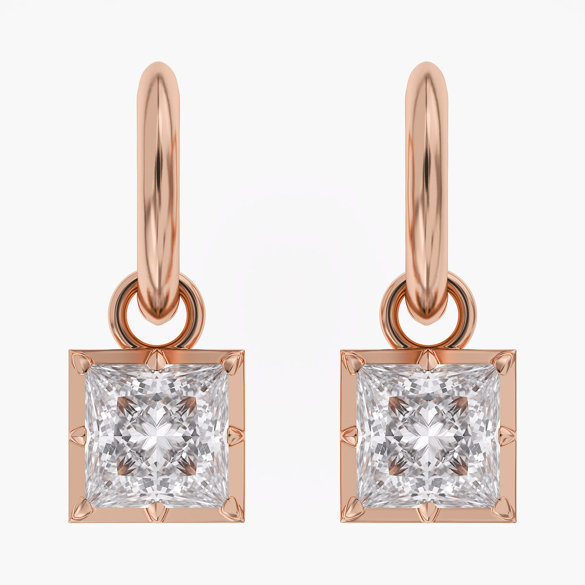 Lab Grown Georgian Style Dangle Earrings