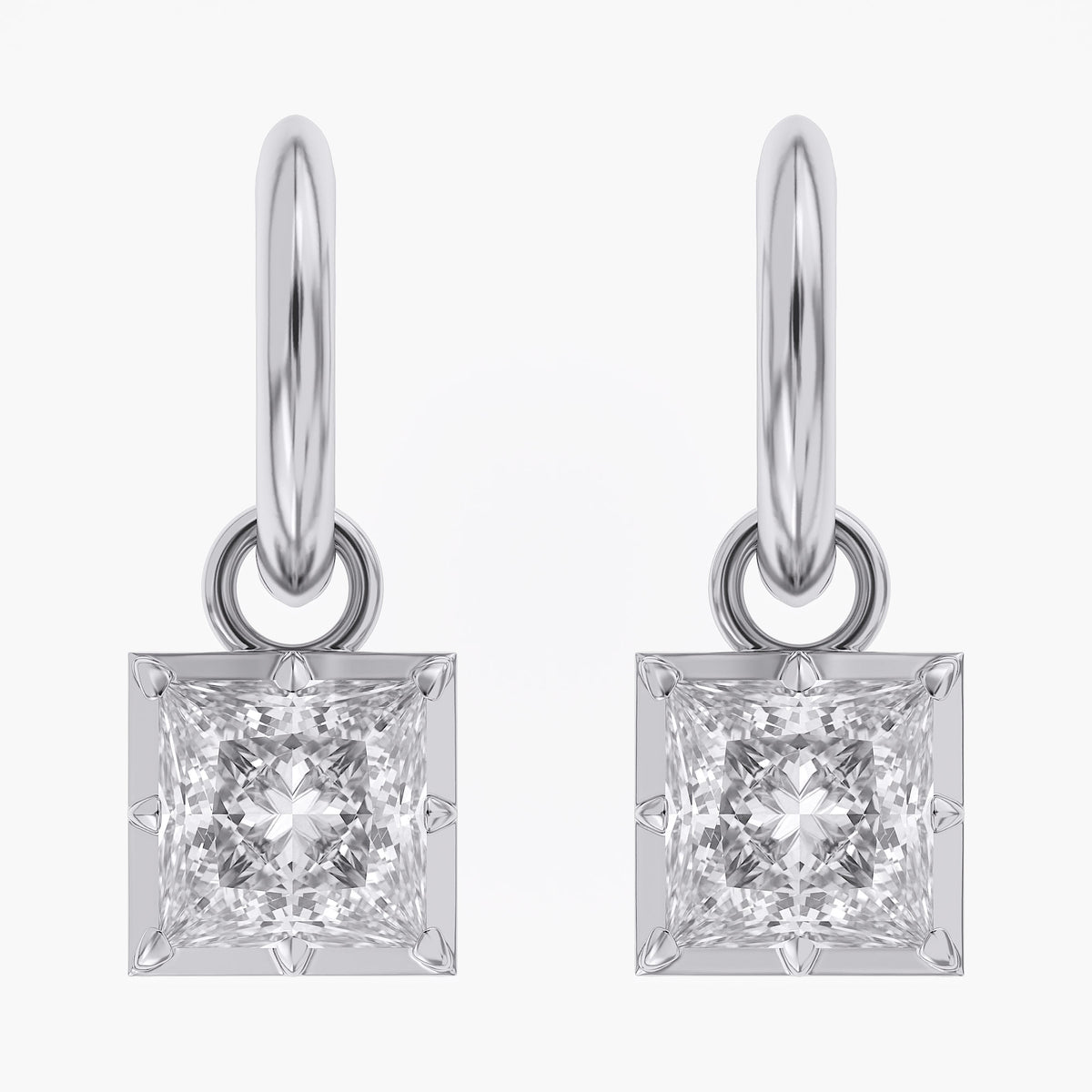 Lab Grown Georgian Style Dangle Earrings