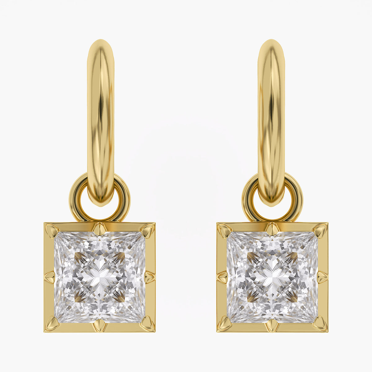 Lab Grown Georgian Style Dangle Earrings