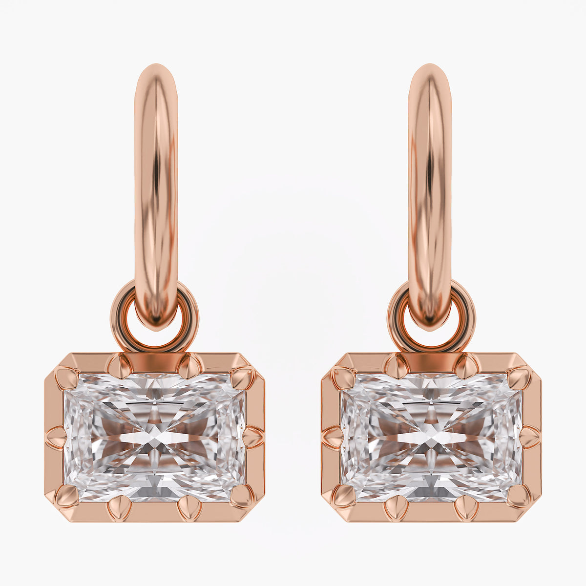 Lab Grown Georgian Style Dangle Earrings