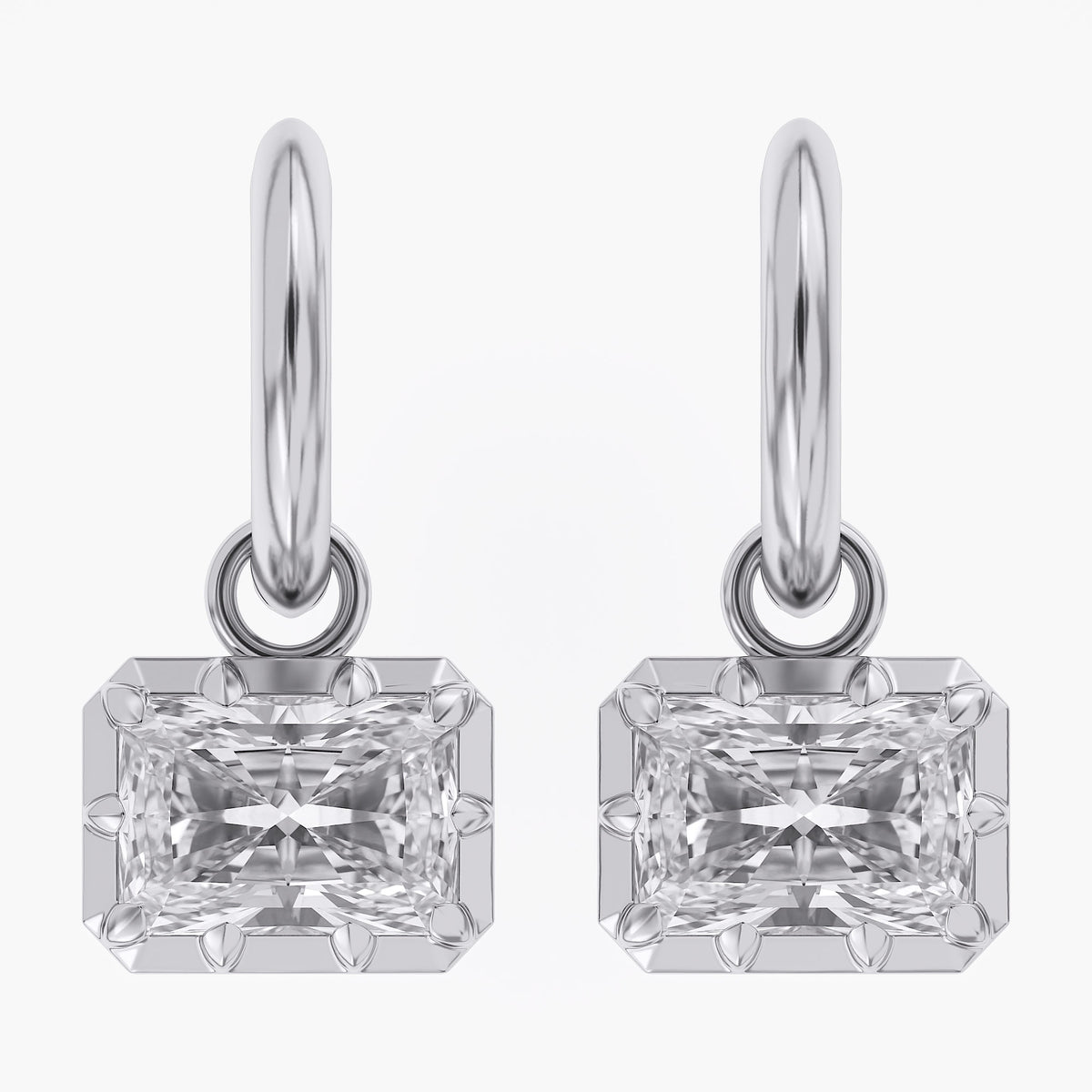 Lab Grown Georgian Style Dangle Earrings
